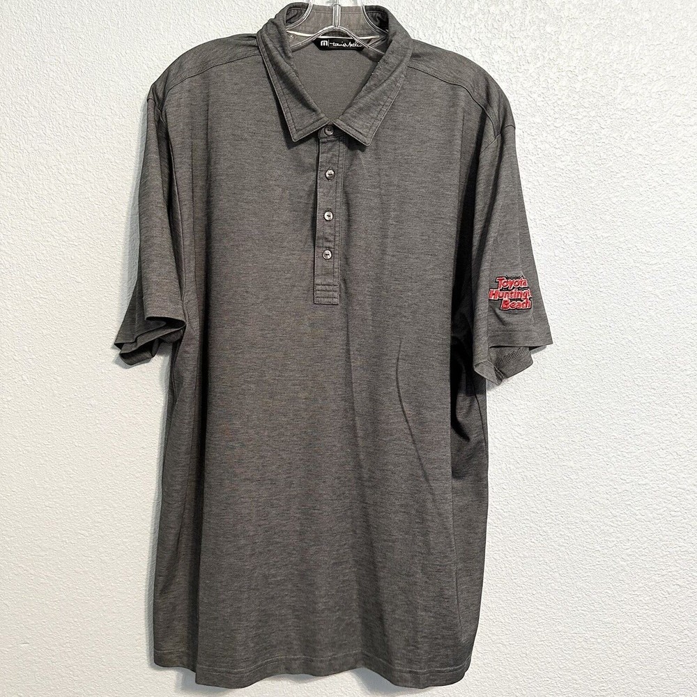 Travis Mathew Shirt Mens Size XL Golf Polo Gray Short Sleeve Lightweight Toyota